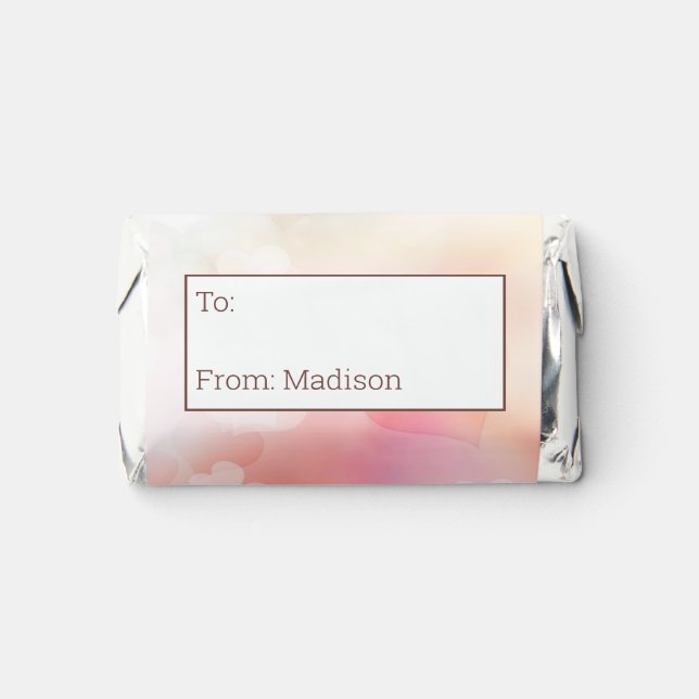 Valentine Hearts Background Hershey's Miniatures (Front)