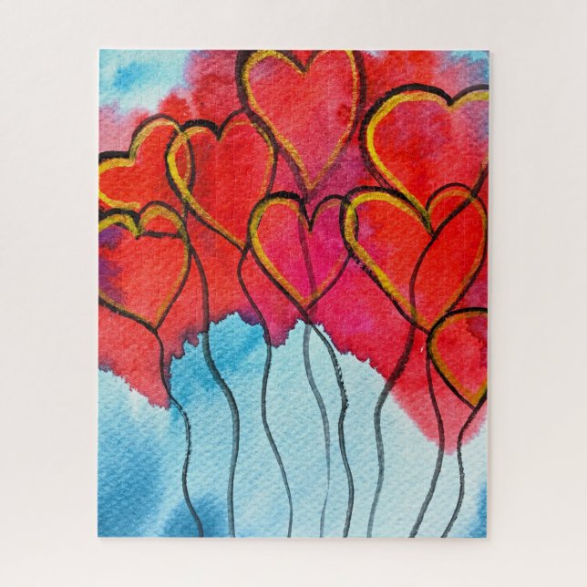 Valentine hearts balloons jigsaw puzzle (Vertical)
