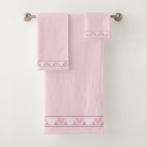 Valentine Hearts Bath Towel Set