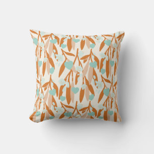 Valentine Hearts Branches Flowers Love Pattern Throw Pillow