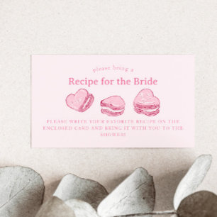 Valentine Hearts Bridal Shower Recipe Request  Enclosure Card