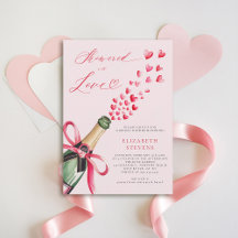 Valentine Hearts Bubbly Brunch Pink Bridal Shower