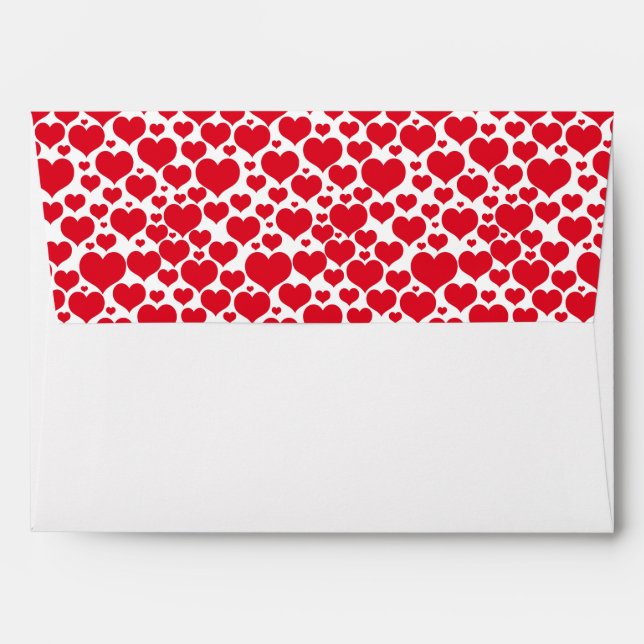 Valentine Hearts Card Envelope (Back (Top Flap))
