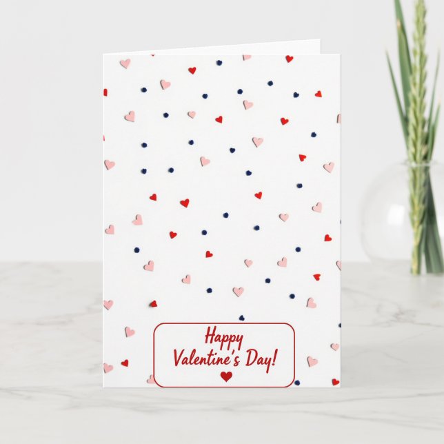 Valentine Hearts Confetti Card (Front)