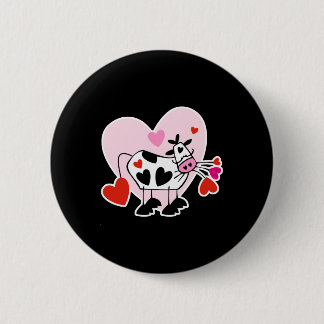 Valentine Hearts Cow Button