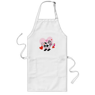 Valentine Hearts Cow Long Apron