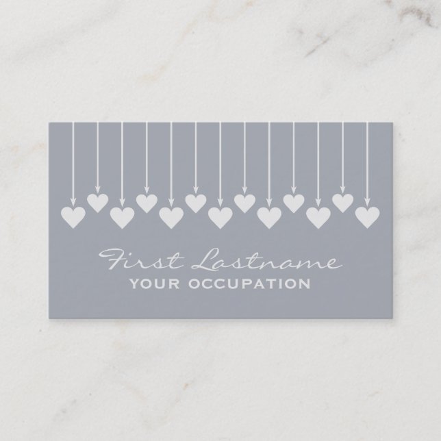 Valentine Hearts custom business cards (Front)