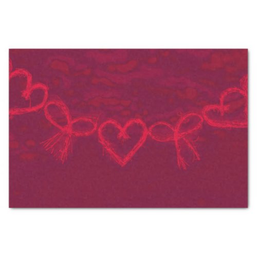 Valentine Hearts Cute Red Neon Decoupage Tissue Paper