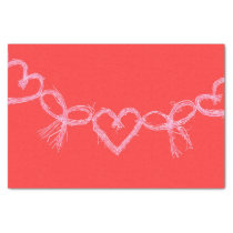 Valentine Hearts Cute Pink White Decoupage Tissue Paper