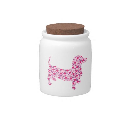 Valentine Hearts Dachshund Candy Jar