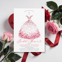 Valentine Hearts Dress Elegant Bow Bridal Shower