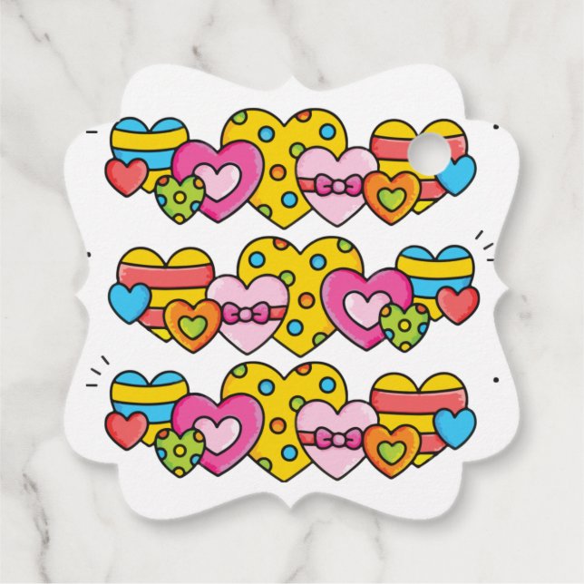 Valentine hearts favor tags (Back)