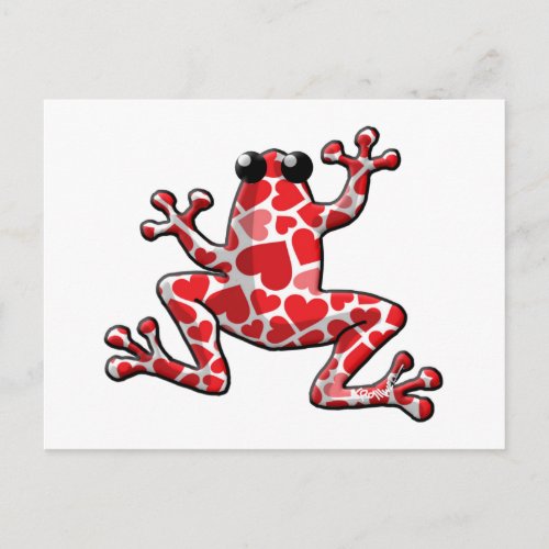 Valentine Hearts Frog Holiday Postcard