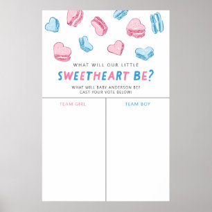 Valentine Hearts Gender Reveal Voting Sign