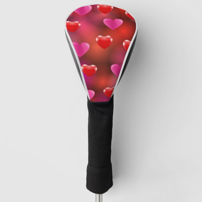 Valentine Hearts Golf Head Cover (Front)