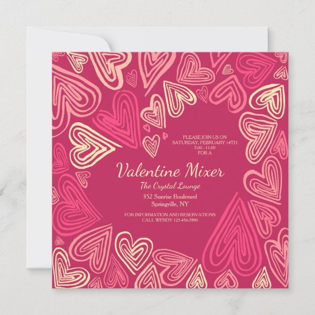 Valentine Hearts Invitation (Front)