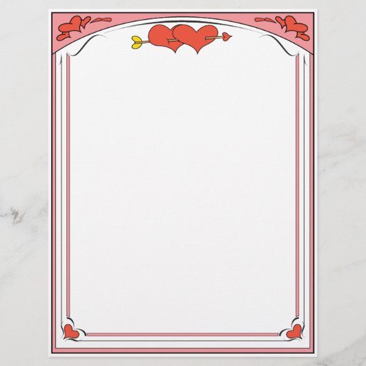 Valentine Hearts Letterhead (Front)
