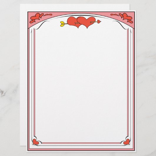Valentine Hearts Letterhead (Front/Back)