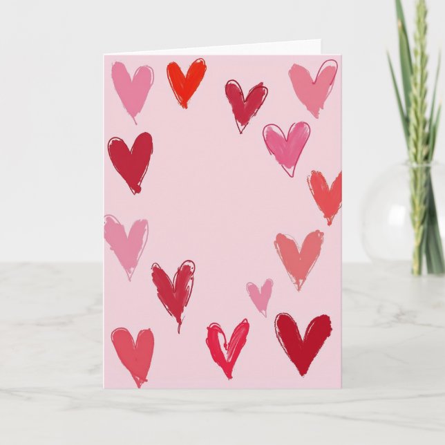 Valentine Hearts Love Card (Front)