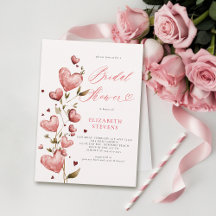 Valentine Hearts Love Garden Pink Bridal Shower