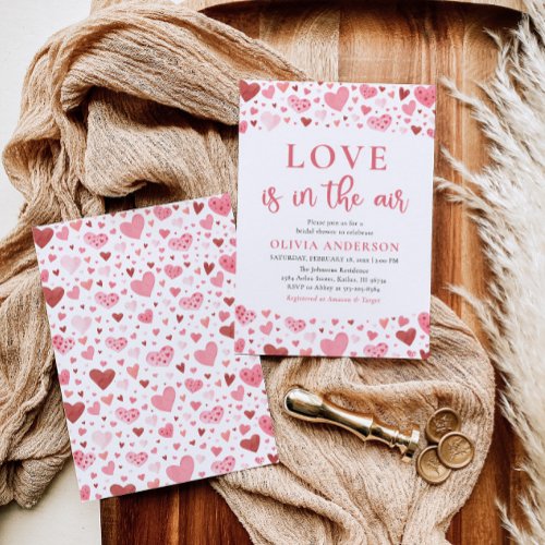 Valentine Hearts Love is in the Air Bridal Shower Invitation