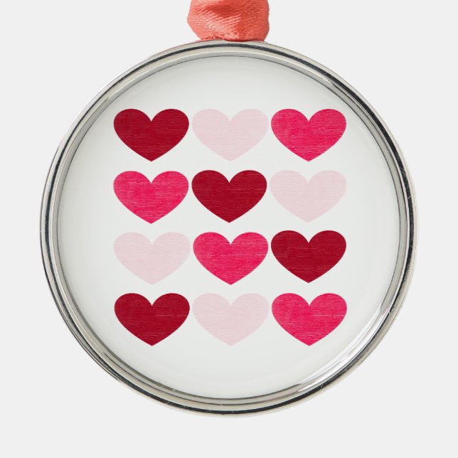 Valentine hearts metal ornament (Front)