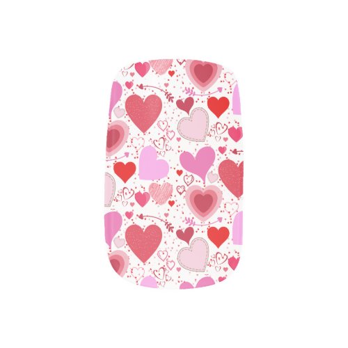 Valentine Hearts Minx Nail Art