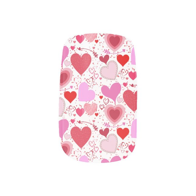 Valentine Hearts Minx Nail Art (Left Thumb)