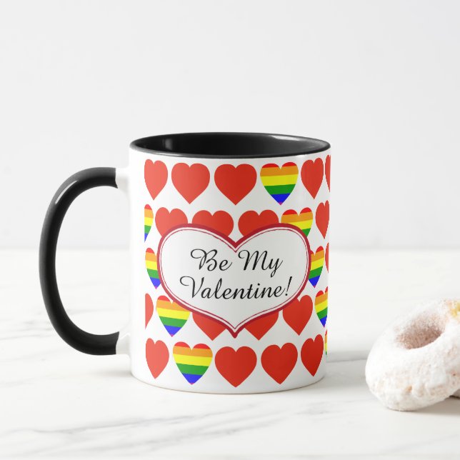 Valentine Hearts Mug (With Donut)