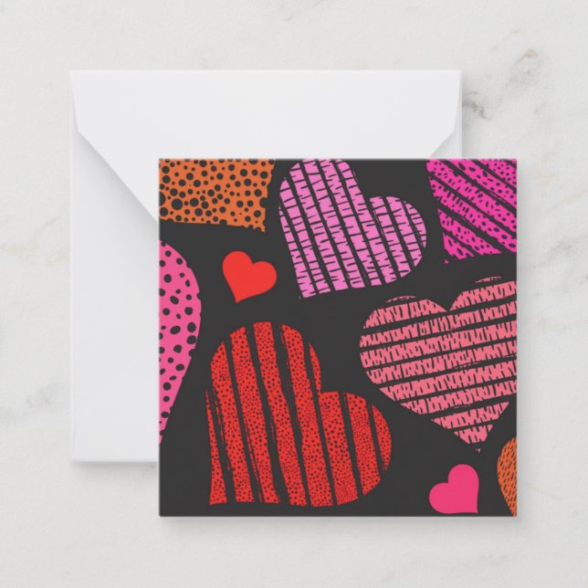 Valentine Hearts Note Card (Front)