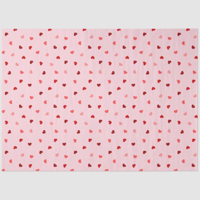 Valentine Hearts on Pink Tissue Paper (Front)