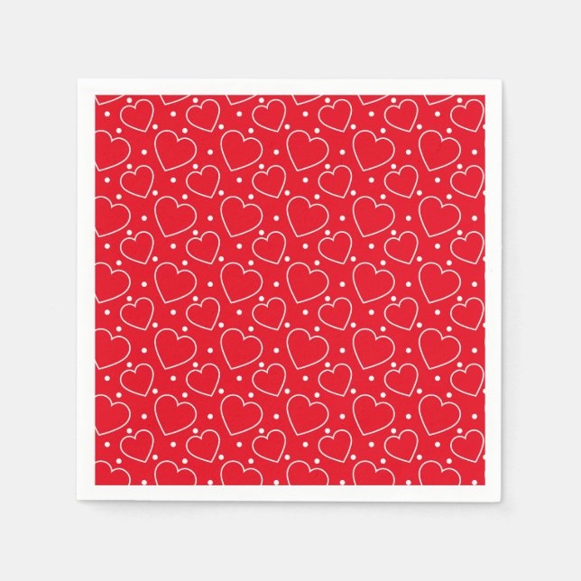 Valentine Hearts Paper Napkins (Front)