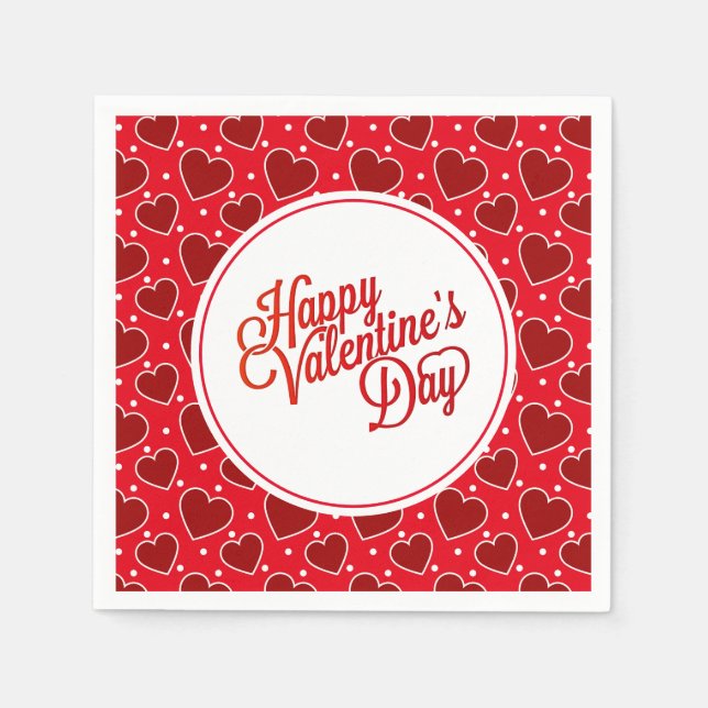 Valentine Hearts Paper Napkins (Front)