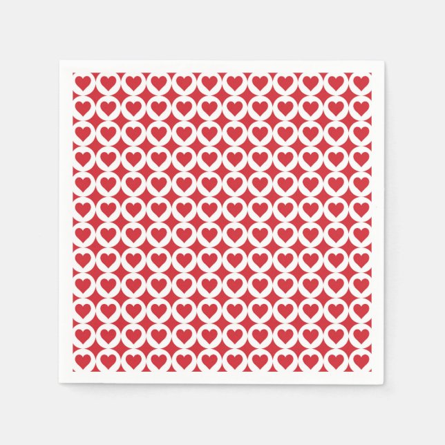 Valentine Hearts Paper Napkins (Front)