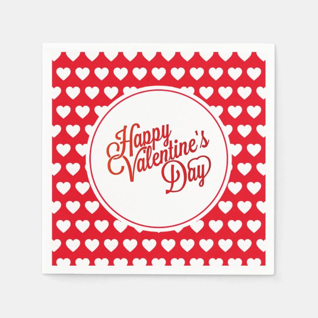 Valentine Hearts Paper Napkins (Front)