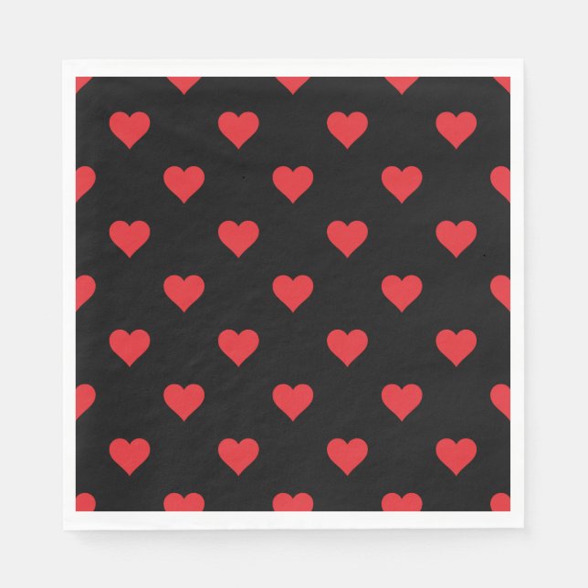 Valentine Hearts Paper Napkins (Front)