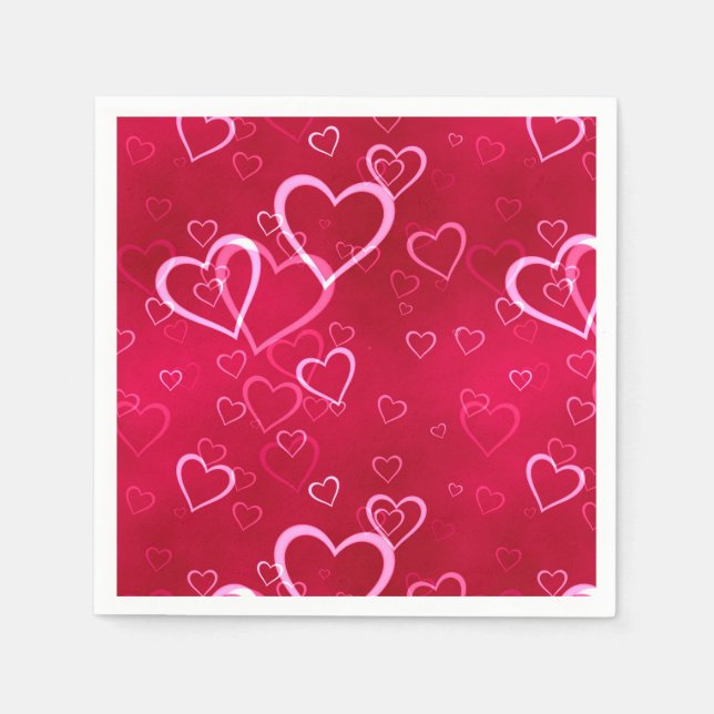 Valentine Hearts Paper Napkins (Front)