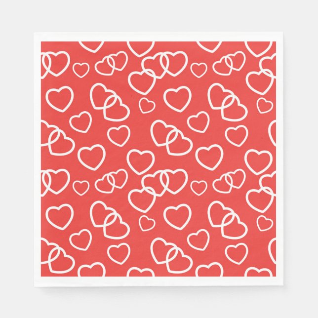 Valentine Hearts Paper Napkins (Front)
