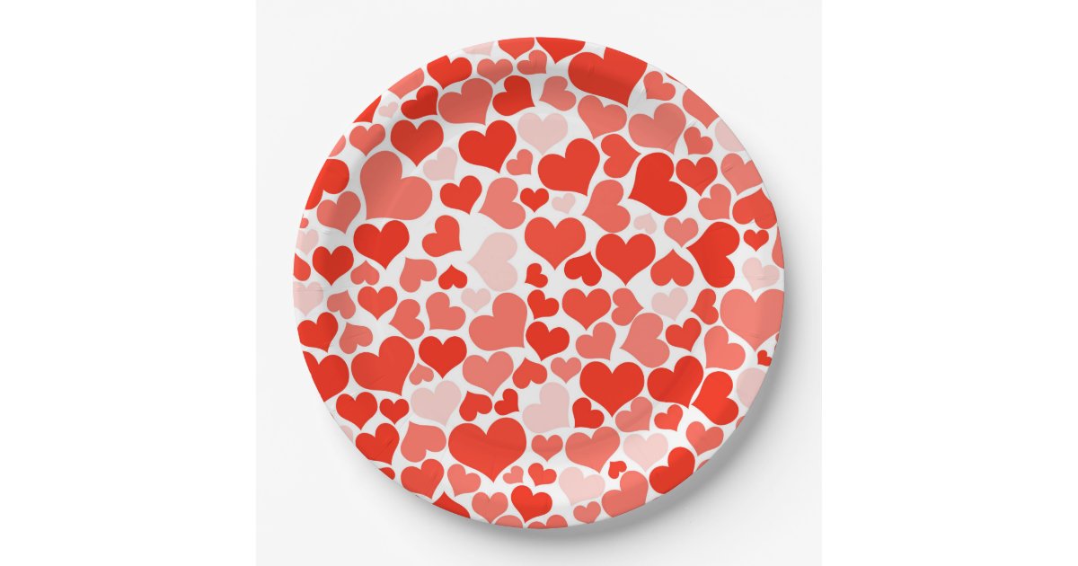 Valentine Hearts Paper Plates | Zazzle