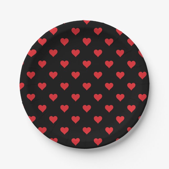 Valentine Hearts Paper Plates (Front)