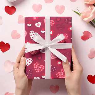 Valentine hearts pattern 2 wrapping paper