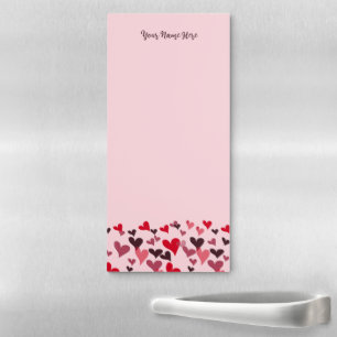 Valentine Hearts Personalized Hand-Illustrated Magnetic Notepad