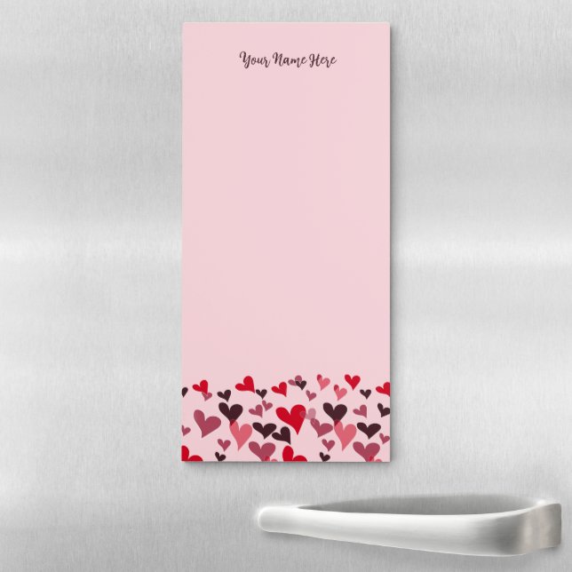 Valentine Hearts Personalized Hand-Illustrated Magnetic Notepad (In Situ)