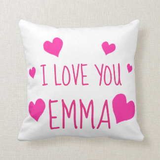 Valentine Hearts Personalized I Love You Throw Pillow