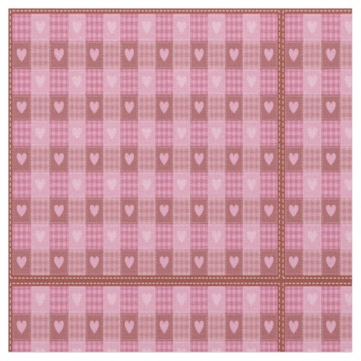 Valentine Hearts Plaid Fabric