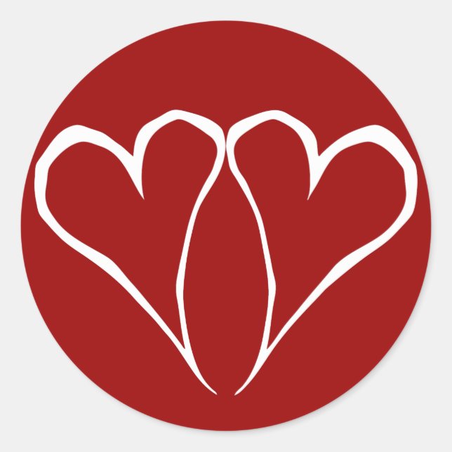 Valentine Hearts Red Sticker (Front)