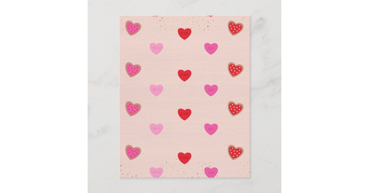 Cute Pink Hearts Scrapbook Paper