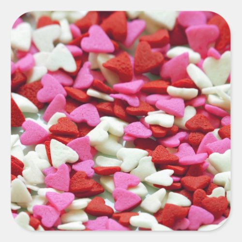Valentine Hearts Square Sticker