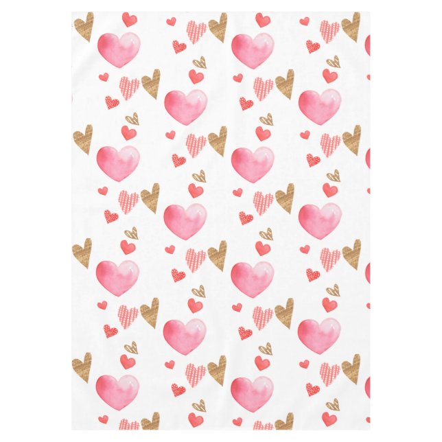 Valentine Hearts Tablecloth (Front)