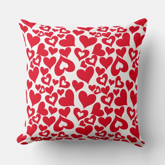 Valentine Hearts Throw Pillow (Front)